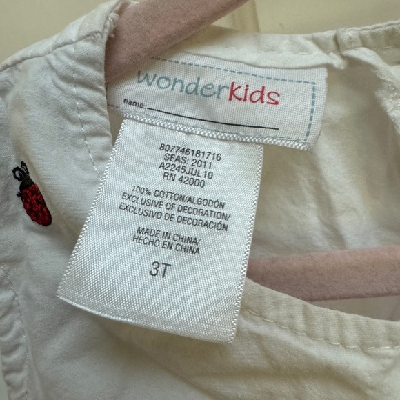 Wonderkids 3T White & Red Girls Ladybug Tank Top Short Sleeve Casual Dress - Picture 5 of 5